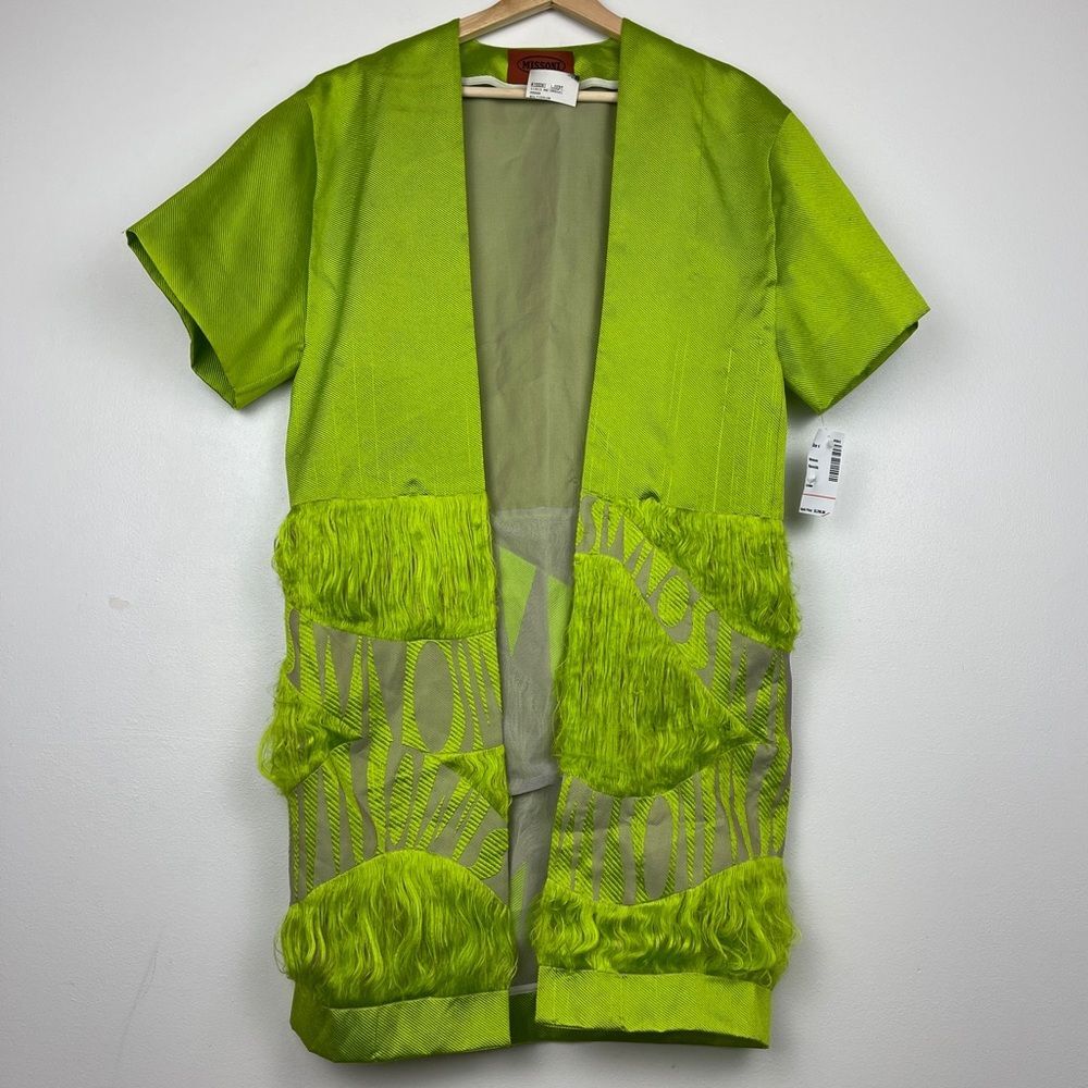 Missoni RARE Sample Soft Fringe Green Short Sleeve Open Jacket